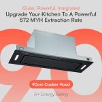 90cm Built-in Black Glass Canopy Cooker Hood