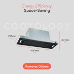 90cm Built-in Black Glass Canopy Cooker Hood