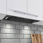 90cm Black Glass Canopy Cooker Hood