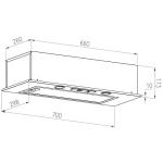 70cm Under Cupboard Canopy Cooker Hood Extractor