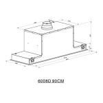 90cm Black Glass Canopy Cooker Hood