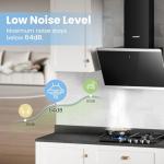 Comfee' 60cm Angled Glass Extractor Hood, Black
