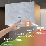 Ciarra 48cm WiFi Ceiling Cooker Hood - Ivory Mist