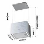 Ciarra 48cm WiFi Ceiling Cooker Hood - Ivory Mist