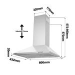 CIARRA 60cm Stainless Steel Kitchen Vent Hood