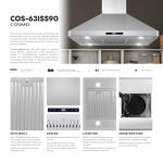 Island Range Hood with 3-Speed Fan, LED Lights
