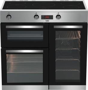 Beko 90cm Induction Range Cooker Stainless Steel 5 Burners