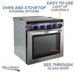 RecPro 21" Gas Range Stove | Black or Silver Options