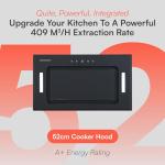Cookology 52cm Black Glass Integrated Cooker Hood