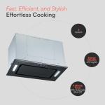 Cookology 52cm Black Glass Integrated Cooker Hood