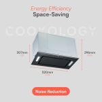 Cookology 52cm Black Glass Integrated Cooker Hood