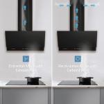 Black angled extractor fan for cookers