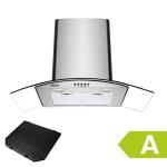 CIARRA 90cm Curved Glass Wall Cooker Hood