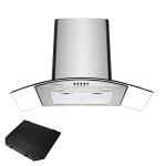 CIARRA 90cm Curved Glass Wall Cooker Hood
