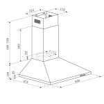 Baridi 60cm Cooker Hood with Carbon Filters