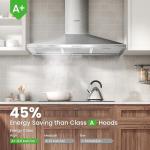 90cm Chimney Cooker Hood with LED and Filters