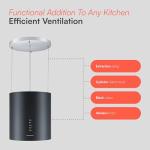 Black Island Cooker Hood Extractor Fan - Cookology