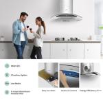 Stainless Steel 60cm Range Hood with LED Light