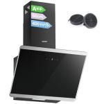 Comfee' 60cm Angled Glass Extractor Hood, Black