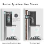 COMFEE' 60cm Black Canopy Cooker Hood with LED