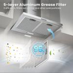 60cm Stainless Steel Chimney Cooker Hood with LED