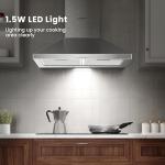 60cm Stainless Steel Chimney Cooker Hood with LED