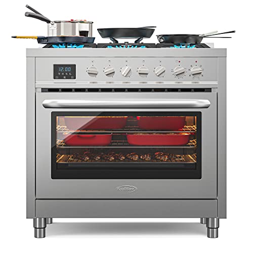 36" Dual-Fuel Range Cooktop with Convection Oven