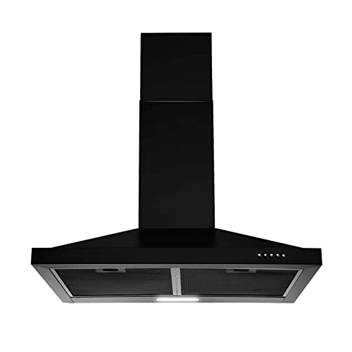 Black 24" Ducted/Ductless Range Hood with LED Light
