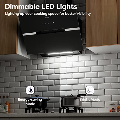 Black Touch Control Cooker Hood with Carbon Filters & LED Lights