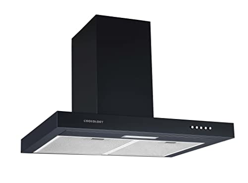 Black 60cm A-rated Chimney Cooker Hood with LED Light