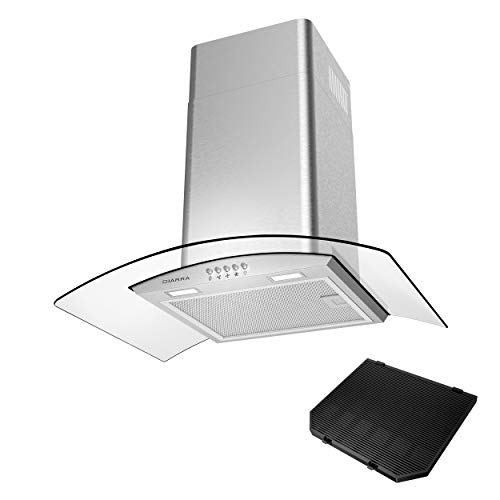 CIARRA 60cm Curved Glass Range Hood with Fan
