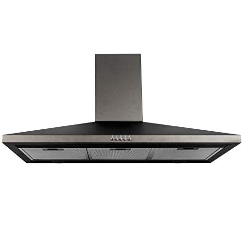 90cm Black Pyramid Style Cooker Extractor Hood