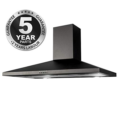 90cm Black Pyramid Style Cooker Extractor Hood