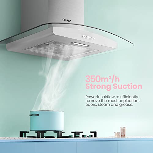 60cm Stainless Steel Chimney Cooker Hood with LED Light