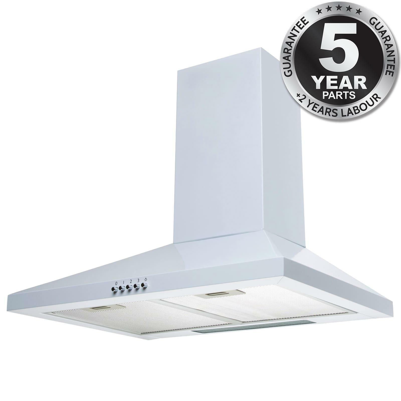 White Pyramid Cooker Hood with 3 Speeds