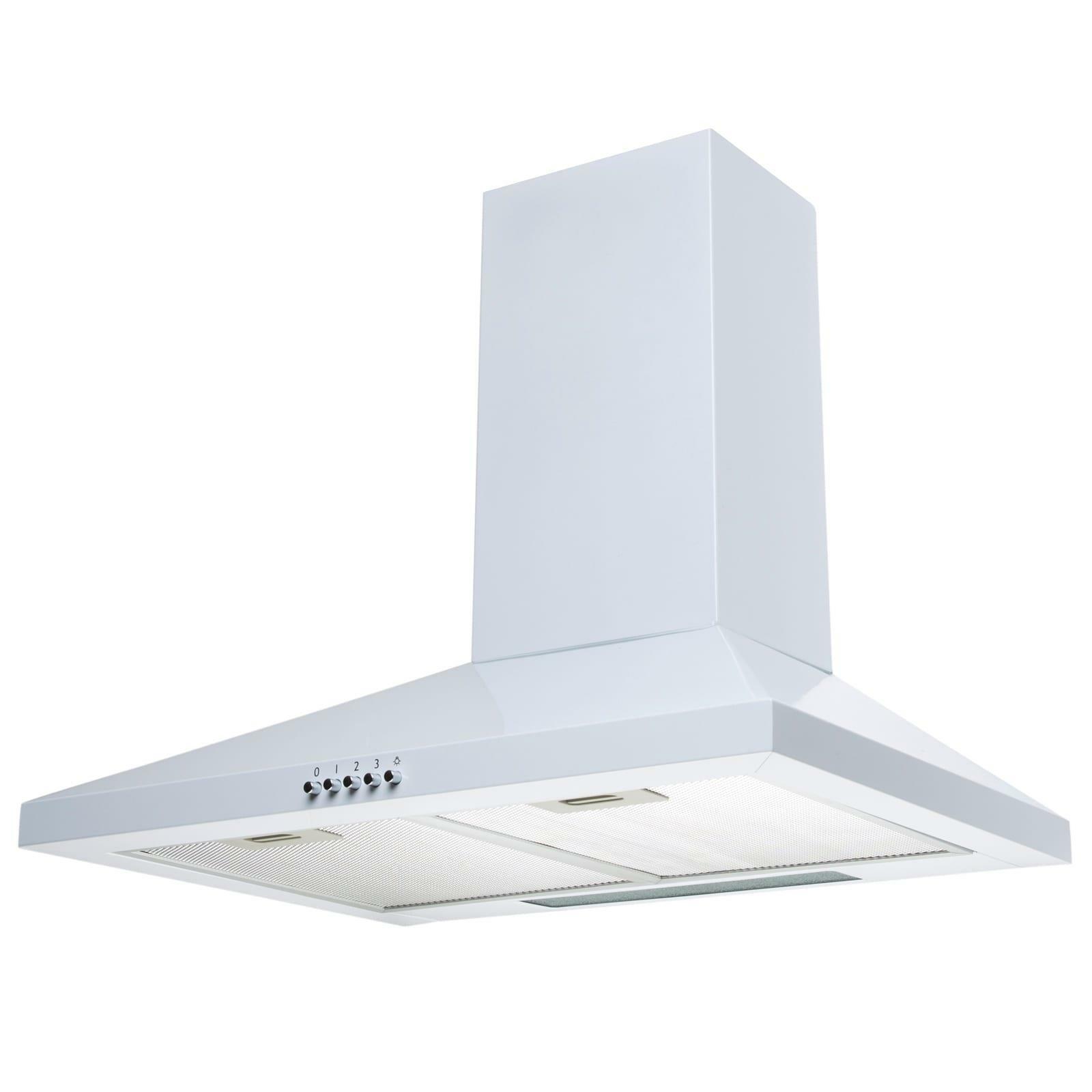 White Pyramid Cooker Hood with 3 Speeds
