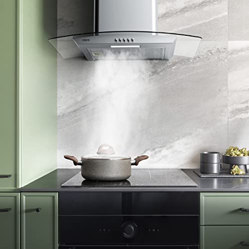 Curved Glass Cooker Hood with Carbon Filter