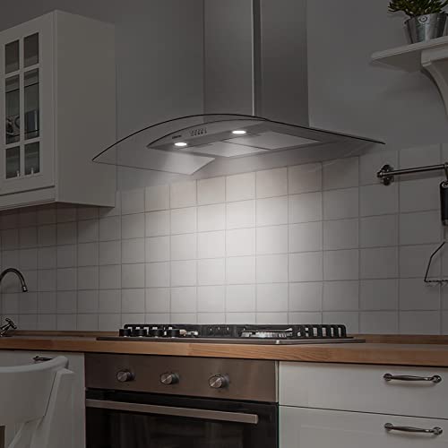 CIARRA 90cm Curved Glass Wall Cooker Hood