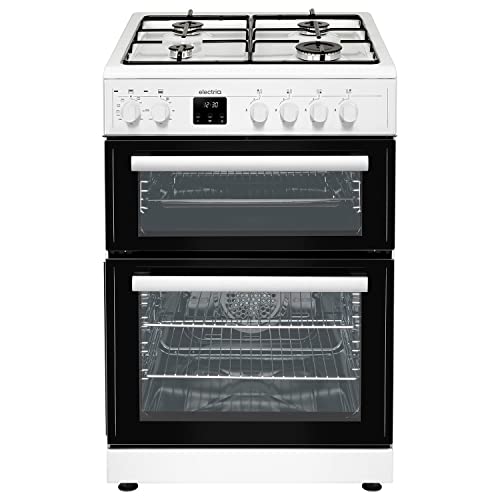 60cm White Dual Fuel Range Cooker by electriQ
