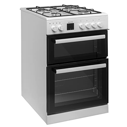 60cm White Dual Fuel Range Cooker by electriQ