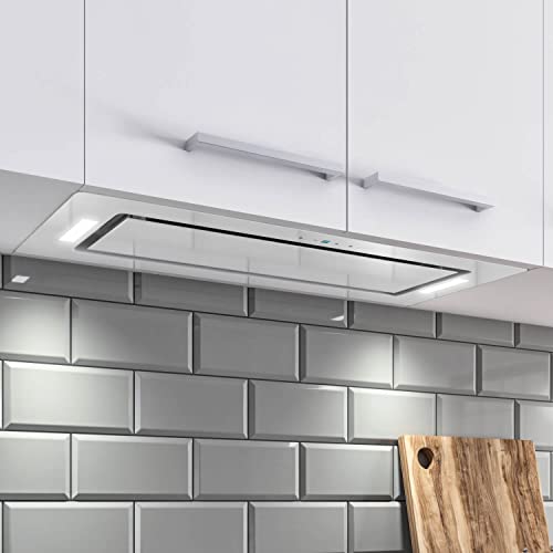 ElectriQ 72cm White Glass Canopy Cooker Hood