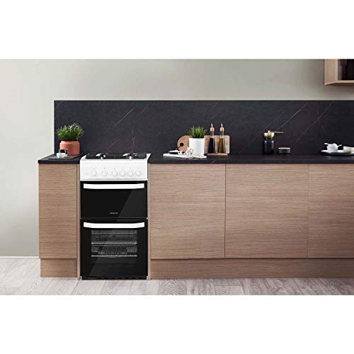 Hotpoint 50cm Double Gas Cooker - White