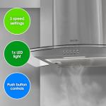 Abode 60cm Stainless Steel Curved Extractor Hood