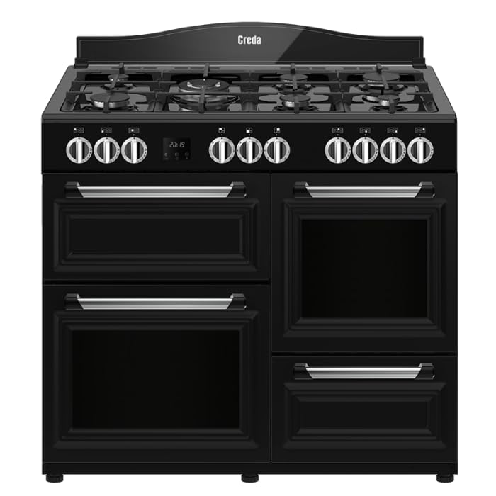 Creda 100cm Dual Fuel Range Cooker - Black