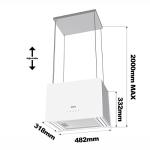 Ciarra 48cm WiFi Island Cooker Hood