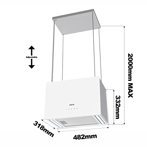 Ciarra 48cm WiFi Island Cooker Hood