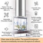 Klarstein Chandelier Island Cooker Hood, 650m³/h