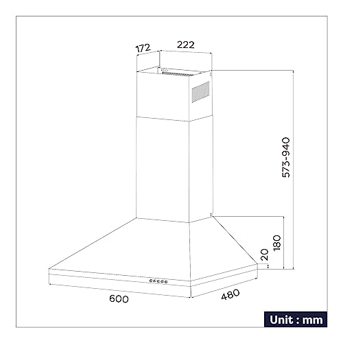 CIARRA 60cm Stainless Steel Range Hood 600mm