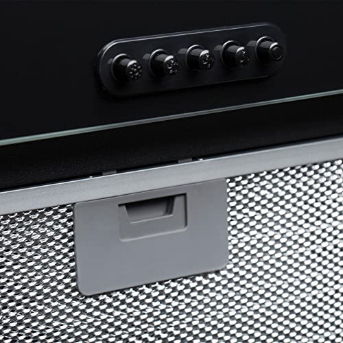 SIA 52cm Black Glass Built-In Cooker Hood