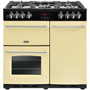 Belling Farmhouse 90DFT Dual Fuel Range Cooker - Cream